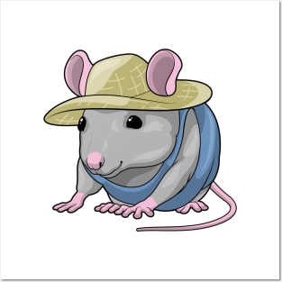 Mouse Farmer Hat Posters and Art